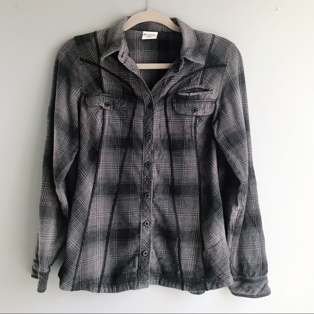 Columbia Grey Button Down Flannel Shirt (M)